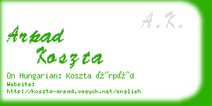 arpad koszta business card